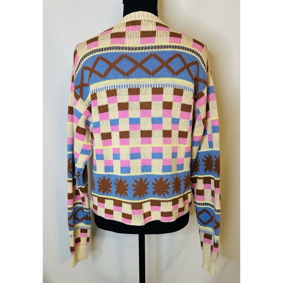 PacSun LA Hearts Multicolor‎ Colorblock Cozy Oversized Crop Cardigan Women's XS - Picture 4 of 12